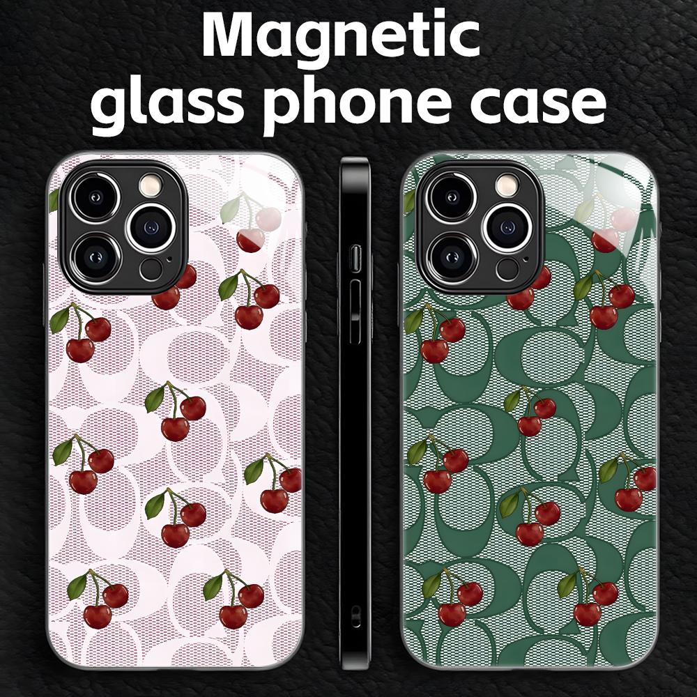 Screen Protectors - Cherry Luxe Patroon Telefoonhoesje voor iPhone
