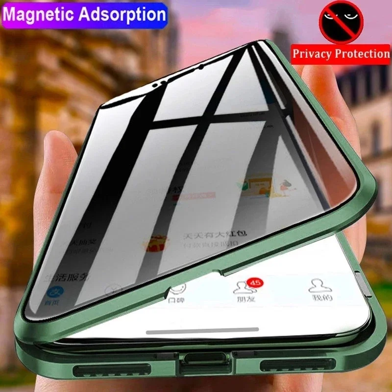 Anti Spy Privacy Glass Case - Telefoonhoesje met volledige lensbescherming voor de