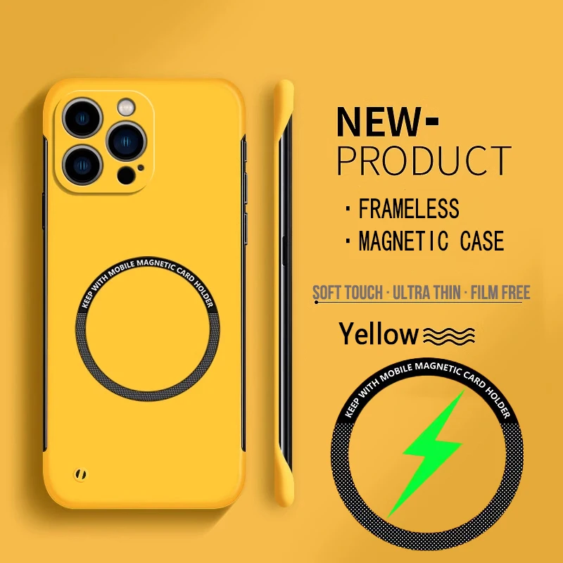 Ultra Thin Frameless Phone Cover - Voor Magsafe Magnetische Frameloze Telefoon Case