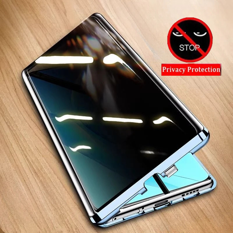 Anti Spy Privacy Glass Case - Privacybeschermende telefoonhoes van gehard glas voor