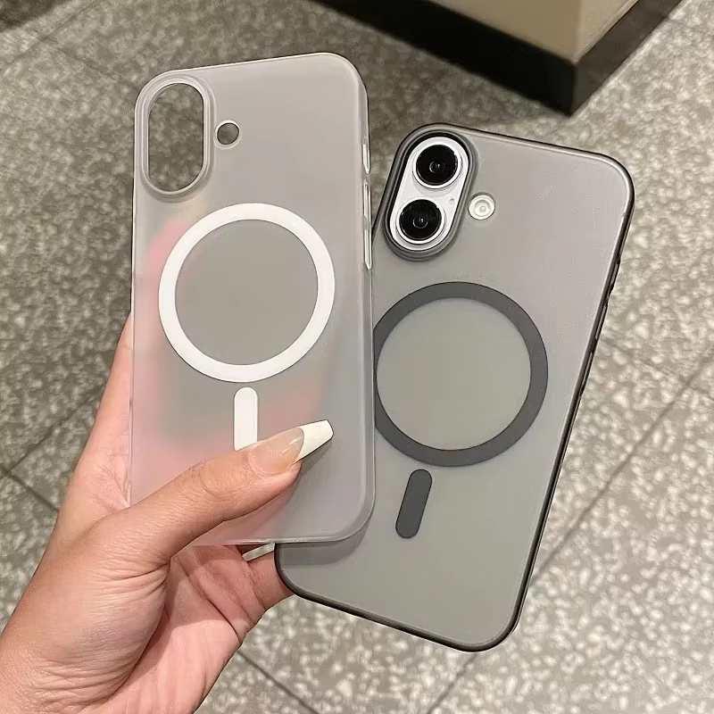Clear Shockproof Bumper Case - Magsafe Matte Transparante Hoes voor iPhone