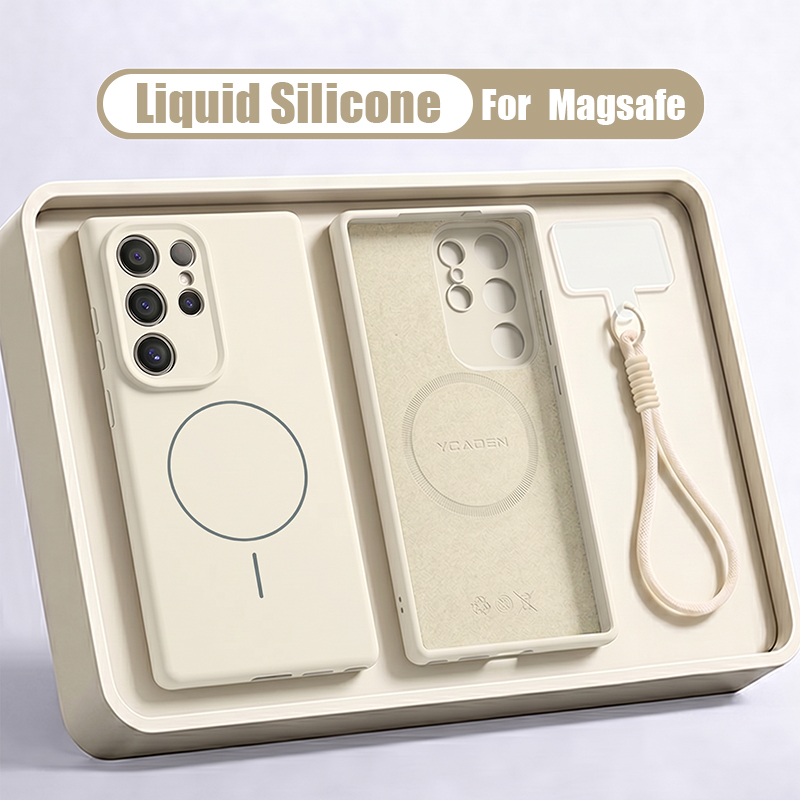 Liquid Silicone Magnetic Phone Case - Vloeibare Siliconen Magnetische Lanyard Telefoon Case