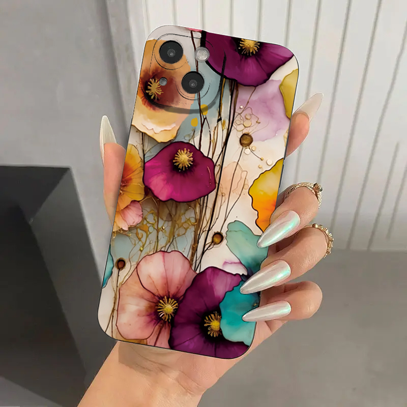 Vintage Floral Pattern Soft Case - Vintage Bloemenpatroon Zachte TPU Beschermhoes voor