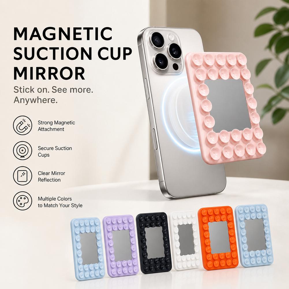 Phone Stands - Magnetische zuignap telefoonhouder met spiegel voor