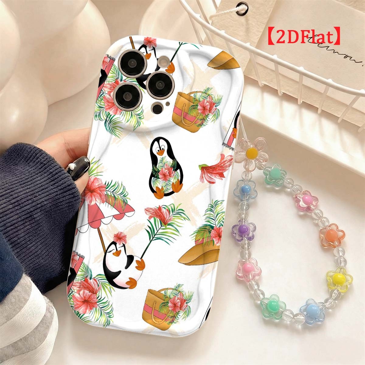 Cute Cartoon Wrist Strap Silicone Case - Schattig pinguïn telefoonhoesje voor iPhone 18