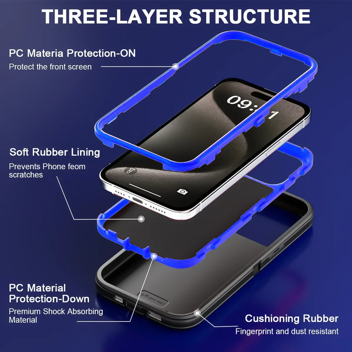 3-in-1 Heavy Duty Stootvaste A - Matte Hard Pc Back Case recensie en prijs