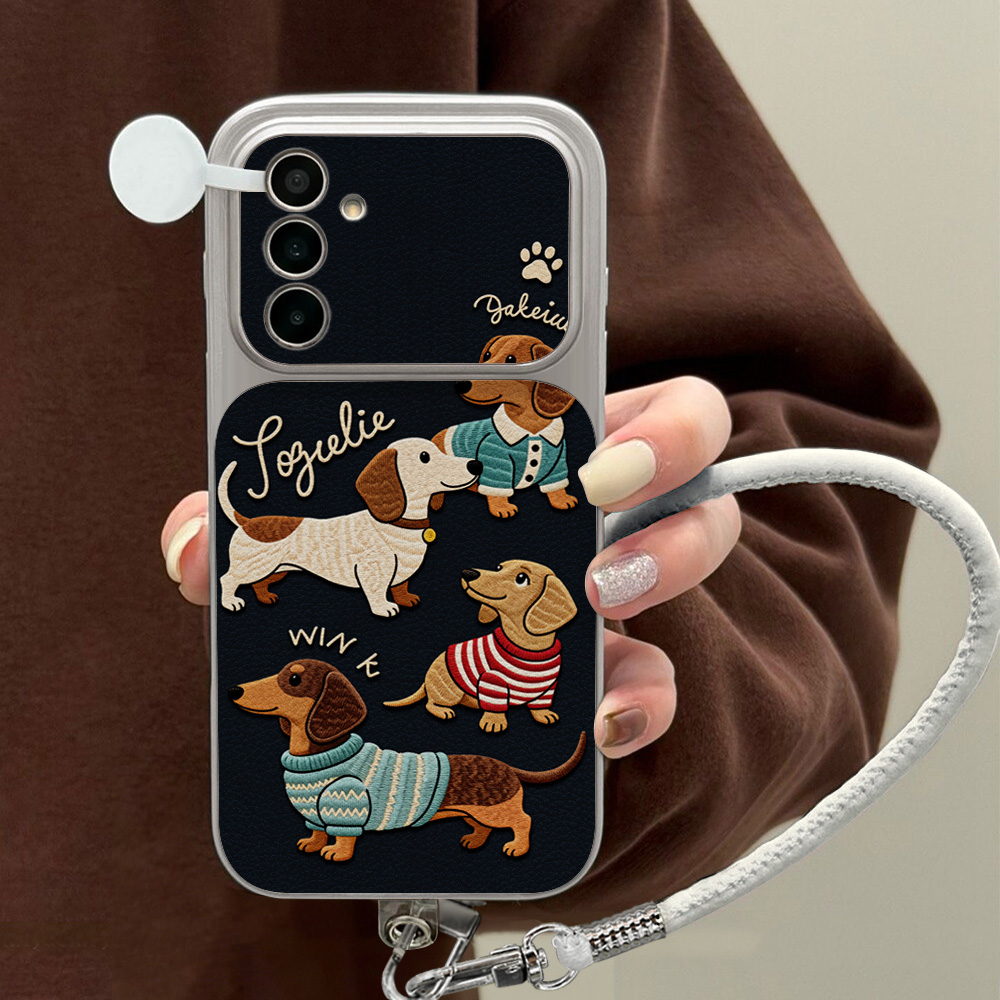 Cartoon Dachshund Telefoonhoes - Cute Cartoon Wrist Strap Silicone Case recensie en prijs