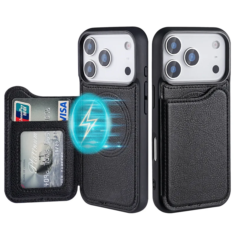 Magsafe magnetische leren port - Leather Wallet Card Holder Phone Cover recensie en prijs
