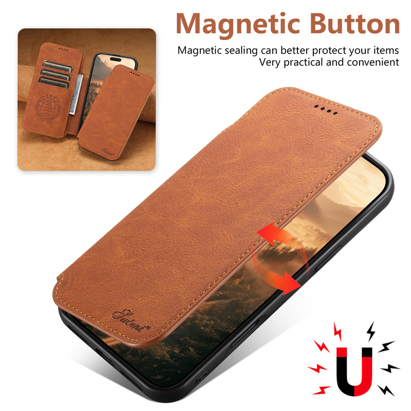 Retro Lederen Portemonnee Flip - Leather Wallet Card Holder Phone Cover recensie en prijs