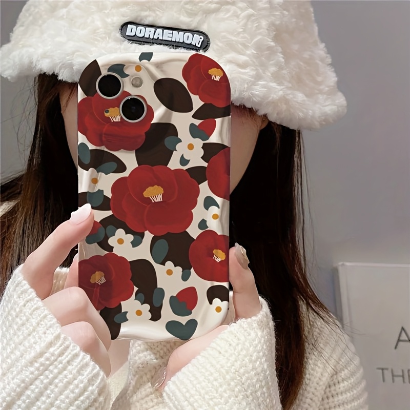 Vintage Rode Camelia Bloem Rim - Vintage Floral Pattern Soft Case recensie en prijs