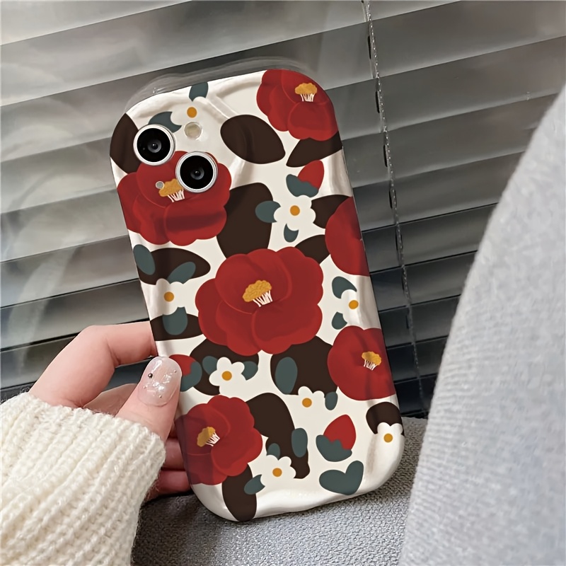 Vintage Rode Camelia Bloem Rim - Vintage Floral Pattern Soft Case recensie en prijs